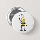 Kundenspezifische Biene, die seine Hand Button (Vorne & Hinten)