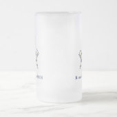 Kundenspezifische blaue Häuschen-FreimaurerTasse Mattglas Bierglas (Mittel)