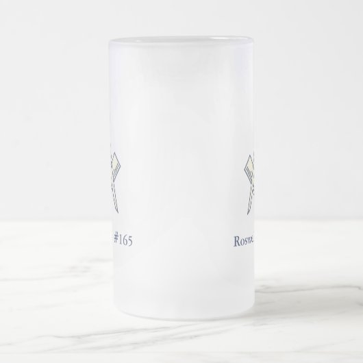 Kundenspezifische blaue Häuschen-FreimaurerTasse Mattglas Bierglas (Mittel)