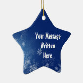 Kundenspezifische blaue Schnee-Stern-Verzierung Keramik Ornament (Rechts)