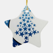 Kundenspezifische blaue Schnee-Stern-Verzierung Keramik Ornament (Hinten)