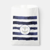 Kundenspezifische blaue Streifen Anker Geschenktütchen (Vorderseite)