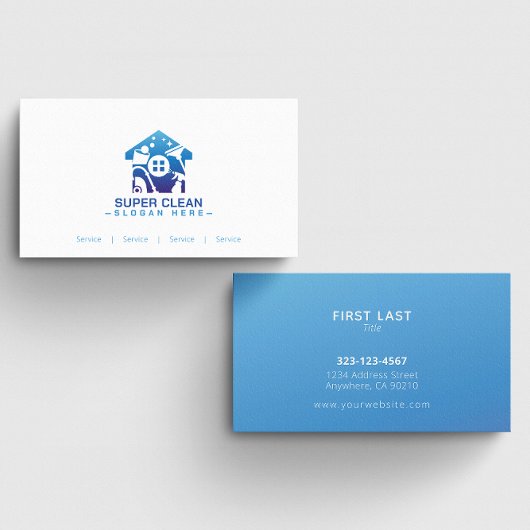 Kundenspezifische Blue Zuhause Clearing Organizer Visitenkarte