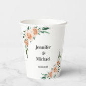 Kundenspezifische Blume Hochzeit Pappbecher (Rückseite)