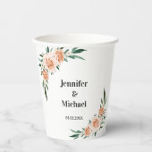 Kundenspezifische Blume Hochzeit Pappbecher (Vorderseite)