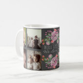 Kundenspezifische BlumenFototafel und -text Kaffeetasse (Vorderseite Links)