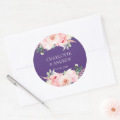 kundenspezifische Blumenhochzeit Runder Aufkleber (Umschlag)