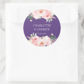 kundenspezifische Blumenhochzeit Runder Aufkleber (Tasche)