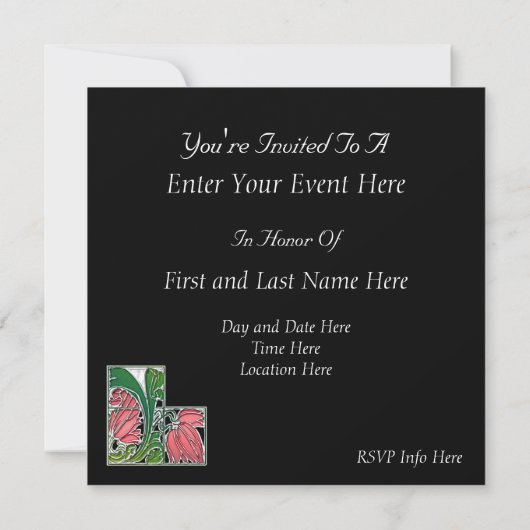 Kundenspezifische BlumenParty Einladung (Rückseite)