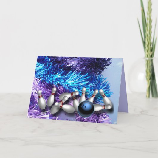 Kundenspezifische Bowling-Grußkarten Feiertagskarte (Vorderseite)