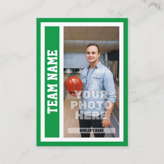 Kundenspezifische Bowling-Handelskarte (Kelly Gree Telefonnummerkarte (Vorderseite)