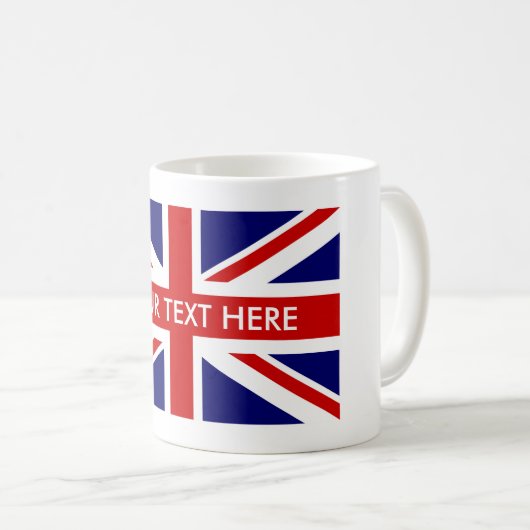 Kundenspezifische britische kaffeetasse (VorderseiteRechts)
