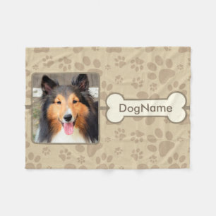 Kundenspezifische Brown-Tatzen-Drucke für Hunde Fleecedecke