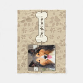 Kundenspezifische Brown-Tatzen-Drucke für Hunde Fleecedecke