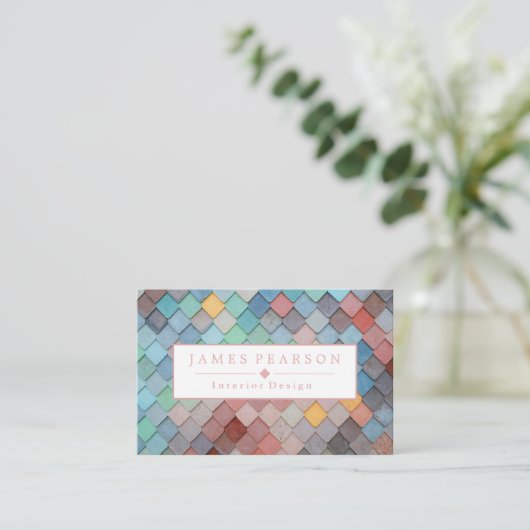 Kundenspezifische bunte abstrakte moderne visitenkarte (Stehend Vorderseite)