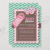 Kundenspezifische bunte Eulen-Babyparty laden ein Einladung (Vorne/Hinten)