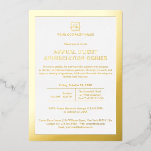 Kundenspezifische Business Corporate Event Party G Folieneinladung (Vorderseite)