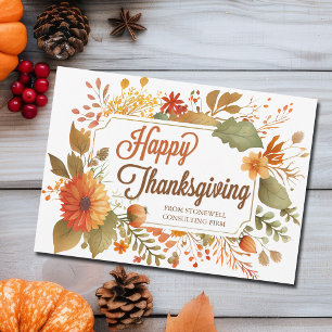 Kundenspezifische Business Happy Thanksgiving Fall Feiertagskarte