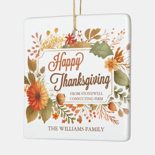 Kundenspezifische Business Happy Thanksgiving Fall Keramikornament (Links)