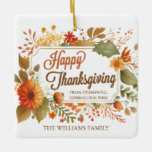 Kundenspezifische Business Happy Thanksgiving Fall Keramikornament (Vorderseite)
