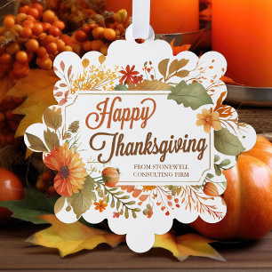 Kundenspezifische Business Happy Thanksgiving Fall Ornament Karte