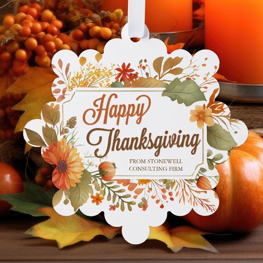 Kundenspezifische Business Happy Thanksgiving Fall Ornament Karte