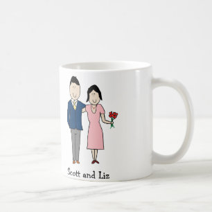 Kundenspezifische Cartoon-Tasse Annniversary Paare Kaffeetasse