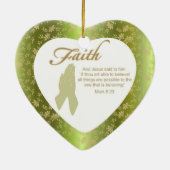 Kundenspezifische christliche Verzierungen - Herz Keramik Ornament (Hinten)