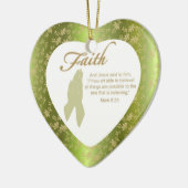 Kundenspezifische christliche Verzierungen - Herz Keramik Ornament (Links)