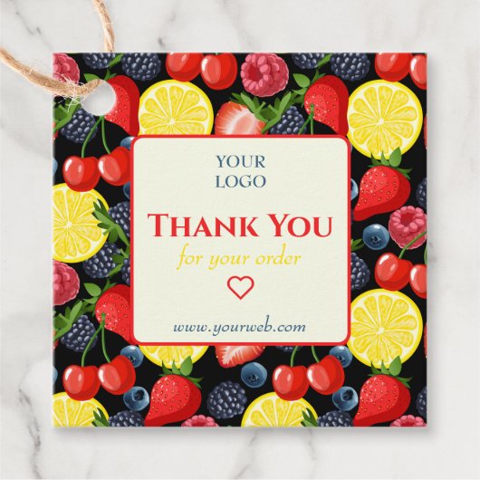 Kundenspezifische Citrus Business Vielen Dank Tag Geschenkanhänger (Vorderseite)