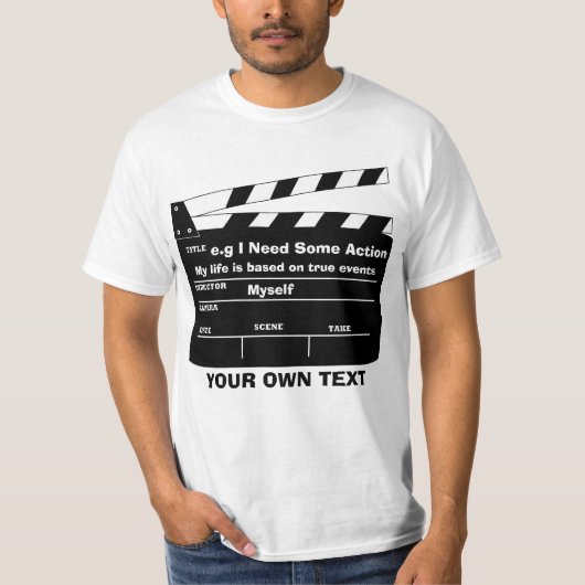Kundenspezifische clapperboard Schablone T-Shirt (Vorderseite)