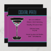 Kundenspezifische Cocktail-Einladung Einladung (Vorne/Hinten)