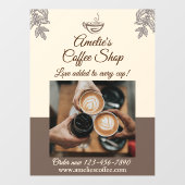 Kundenspezifische Coffee Shop-Vorverkaufsstelle Fensteraufkleber (Blatt)