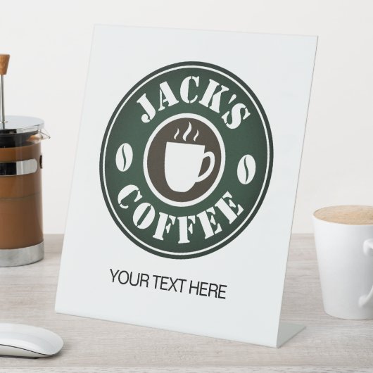 Kundenspezifische Coffeeshop Pedestelle-Zeichen Sockelschild (In Situ)