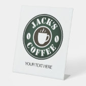 Kundenspezifische Coffeeshop Pedestelle-Zeichen Sockelschild (Vorderseite)