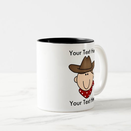 Kundenspezifische Cowboy-Brown-Tasse - Zweifarbige Tasse (VorderseiteRechts)