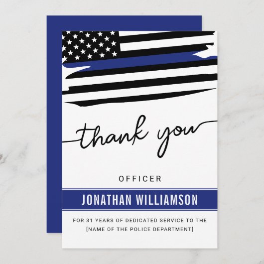 Kundenspezifische Dankeschön an den Polizeibeamten (Vorne/Hinten)