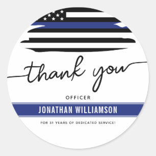 Kundenspezifische Dankeschön an den Polizeibeamten Runder Aufkleber