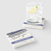 Kundenspezifische Dankeschön an den Polizeibeamten Steinuntersetzer (Seitenansicht)