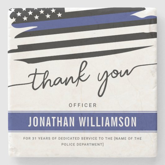 Kundenspezifische Dankeschön an den Polizeibeamten Steinuntersetzer (Vorderseite)