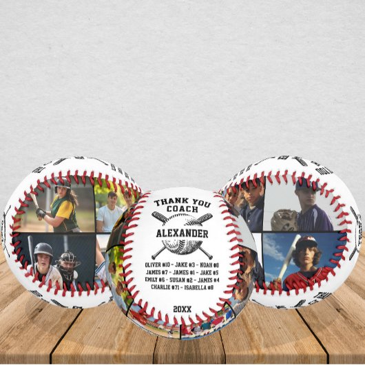 Kundenspezifische Dankeschön Coach Foto Baseball v