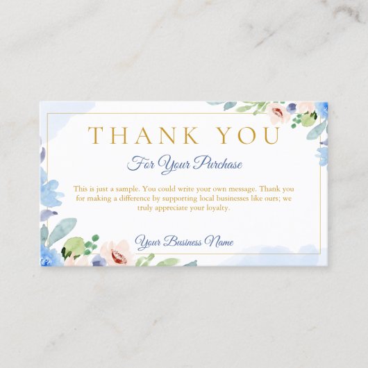 Kundenspezifische Dankeschön-Karten für Unternehme Visitenkarte (Vorderseite)