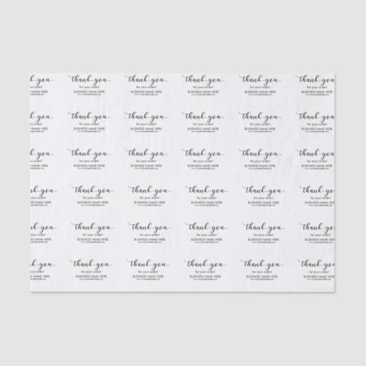Kundenspezifische Danksagung Seidenpapier (Vorderseite)