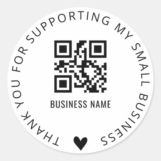 Kundenspezifische Danksagungen und QR Code Busines Runder Aufkleber (Vorderseite)
