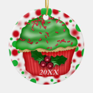KUNDENSPEZIFISCHE DATE/NAME KLEINER KUCHEN KERAMIKORNAMENT