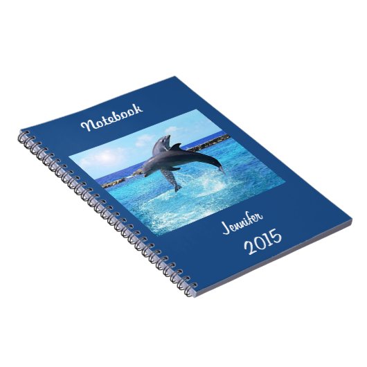 Kundenspezifische Delphine, die im Ozean tut Notizblock (Rechte Seite)