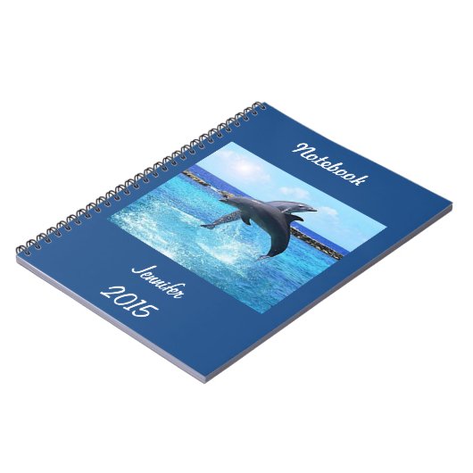 Kundenspezifische Delphine, die im Ozean tut Notizblock (Linke Seite)