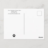 Kundenspezifische Dog Paw Pet Business Vielen Dank Postkarte (Rückseite)