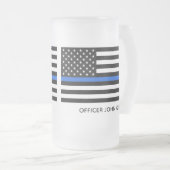 Kundenspezifische dünne Blue Line-amerikanische Mattglas Bierglas (VorderseiteRechts)