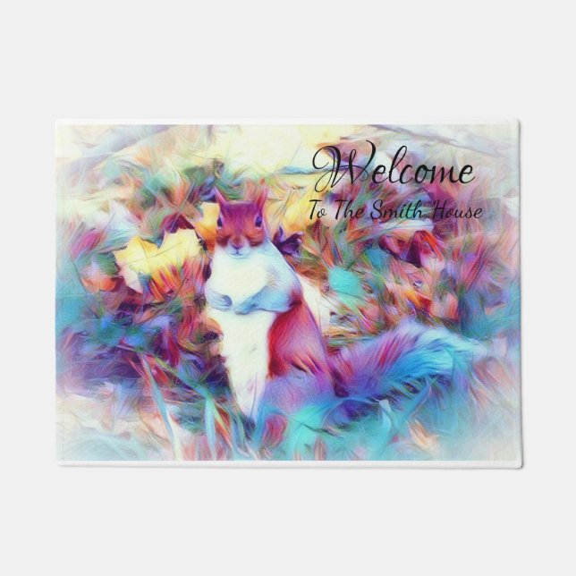 Kundenspezifische Eichhörnchenfußmatte Fußmatte (Vorderseite)